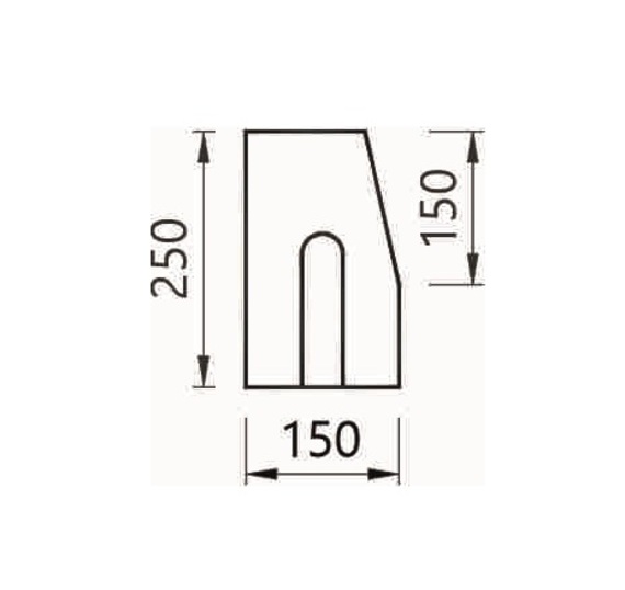 Obrubník cestný  15x25x100 -  sivá  - 20ks 