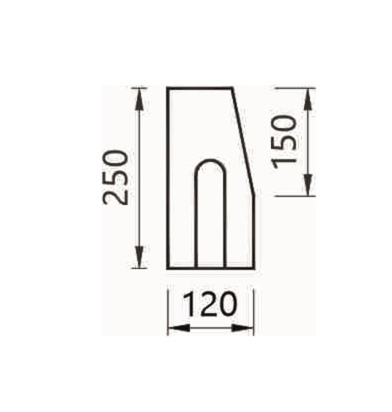 Obrubník cestný  12x25x100 -  sivá  - 28ks 