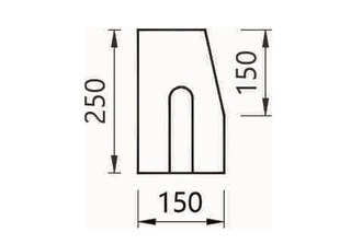 Obrubník cestný  15x25x100 -  sivá  - 20ks 