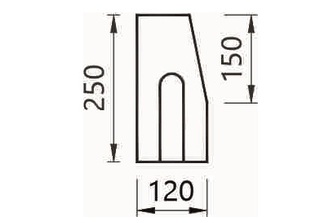 Obrubník cestný  12x25x100 -  sivá  - 28ks 