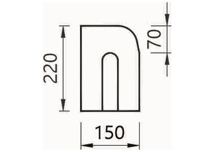 Obrubník nájazdový  15x22x100 -  sivá 