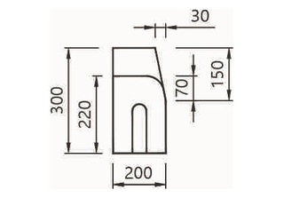 Obrubník cestný šikmý 20x30/22x100 - sivá